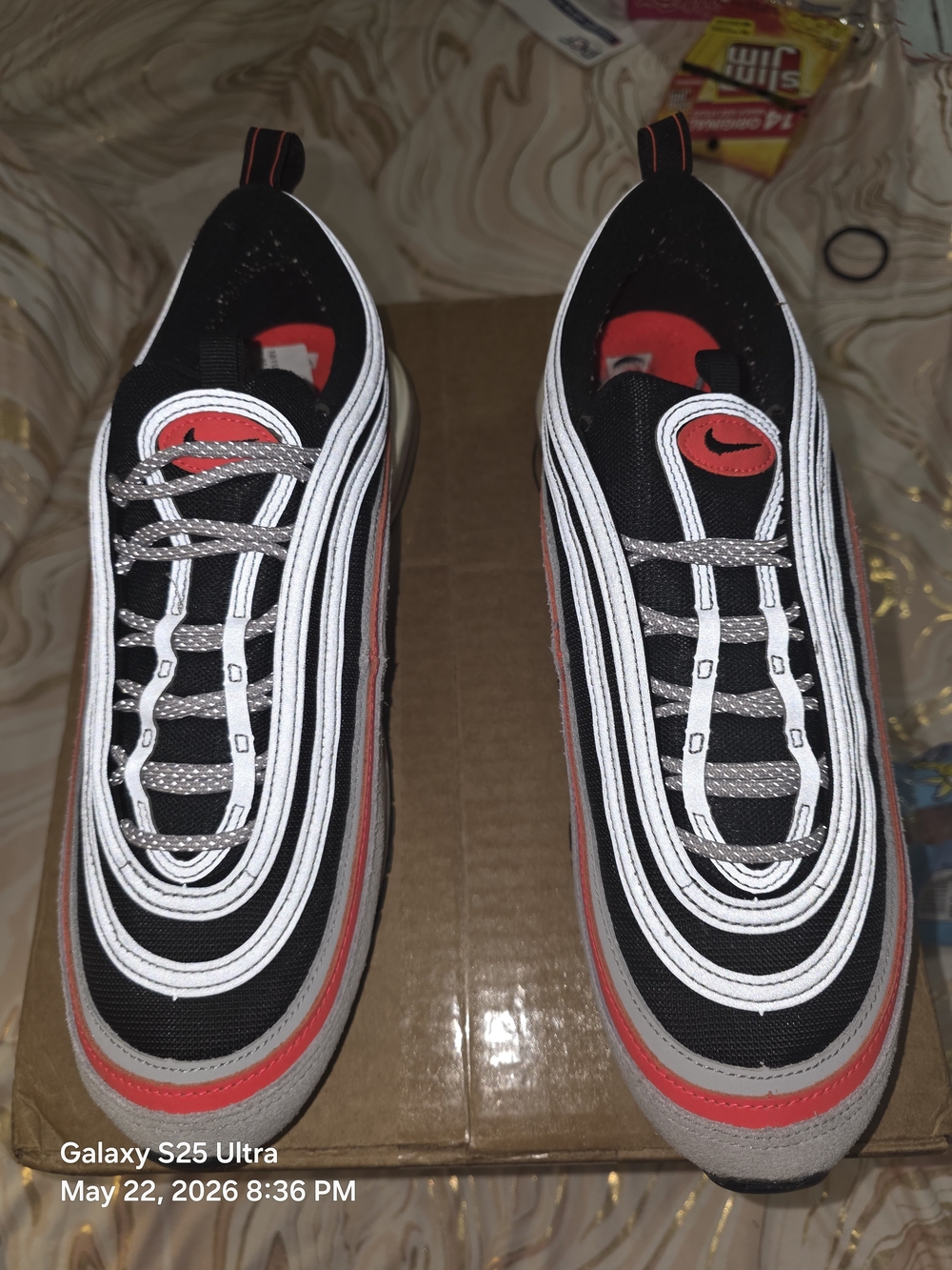 Air Max 97 Wolf Grey Radiant Red -No Box. 11.5M/13W. NWOT